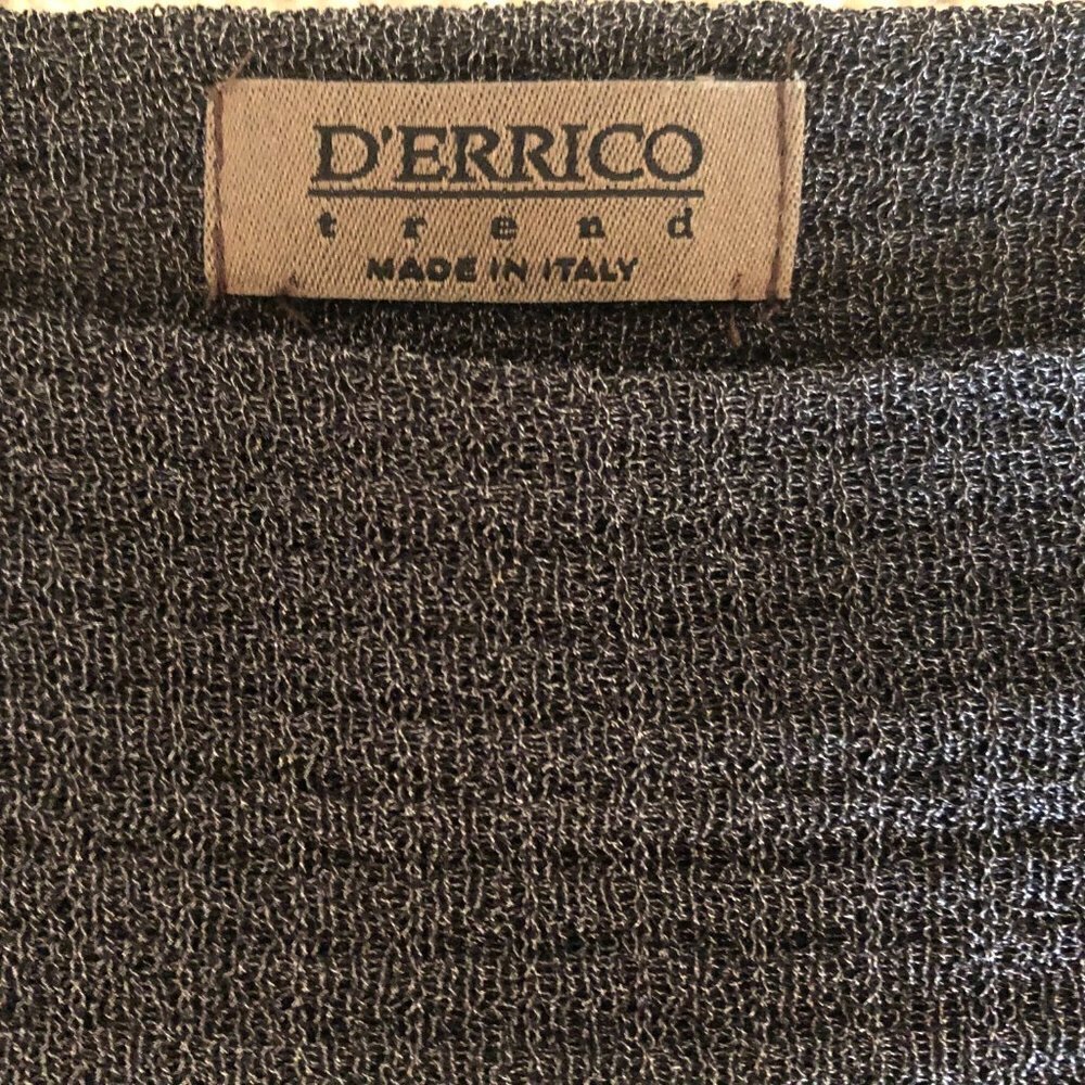 D'ERRICO Trend Designer Short Sleeve Boat Neck Knit Top Charcoal Grey Sz S - Picture 5 of 6